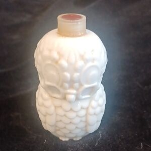 Vintage 1970s Avon Dr. Hoot Owl Milk Glass Sweet Honesty Cologne Bottle - Empty